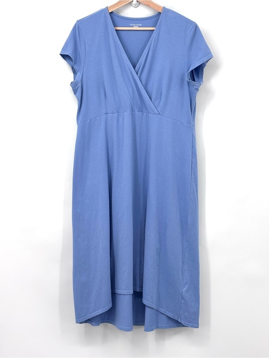 Eileen Fisher Dresses & Skirts - Eileen Fisher Blue faux wrap organic Cotton empire waist midi jersey dress Large